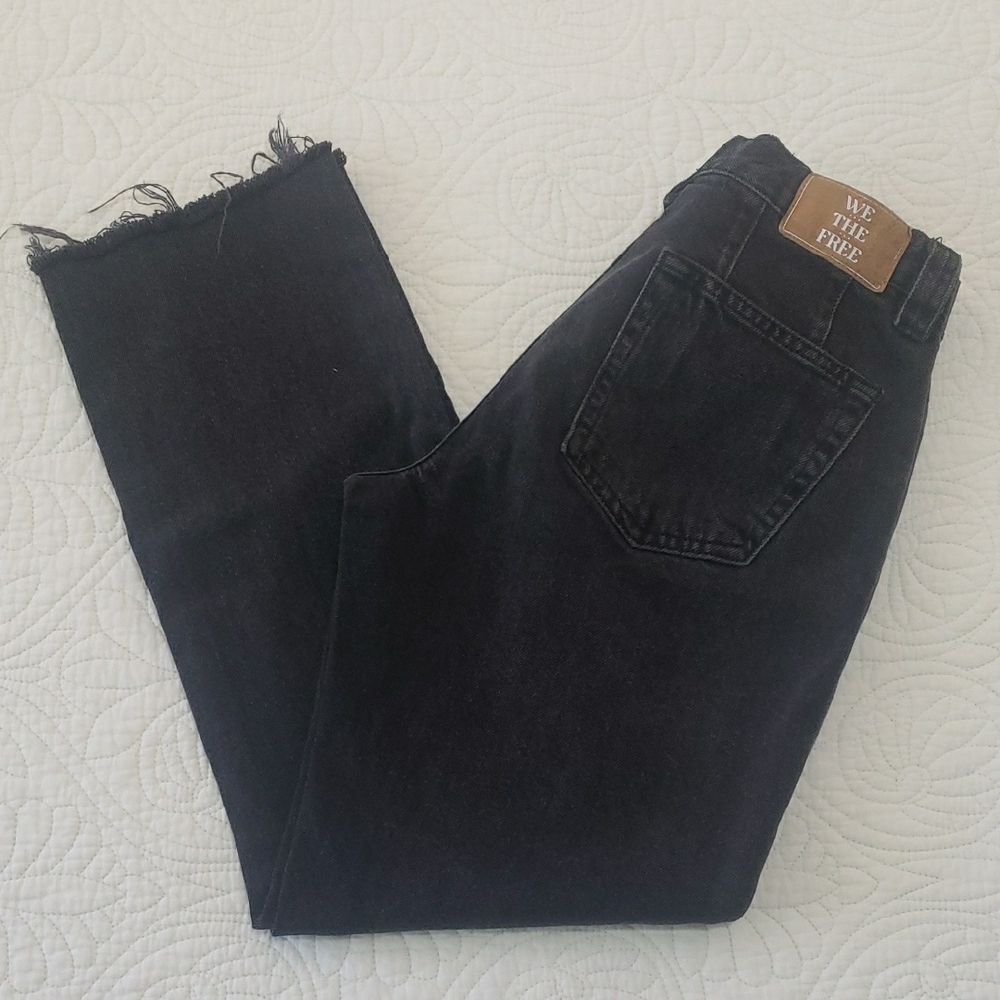 We The Free Faded Black Frayed Hem Jeans Size 26